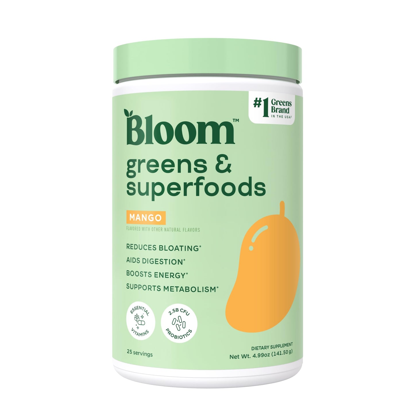 Bloom Nutrition Superfood Greens Powder, 25 Servings