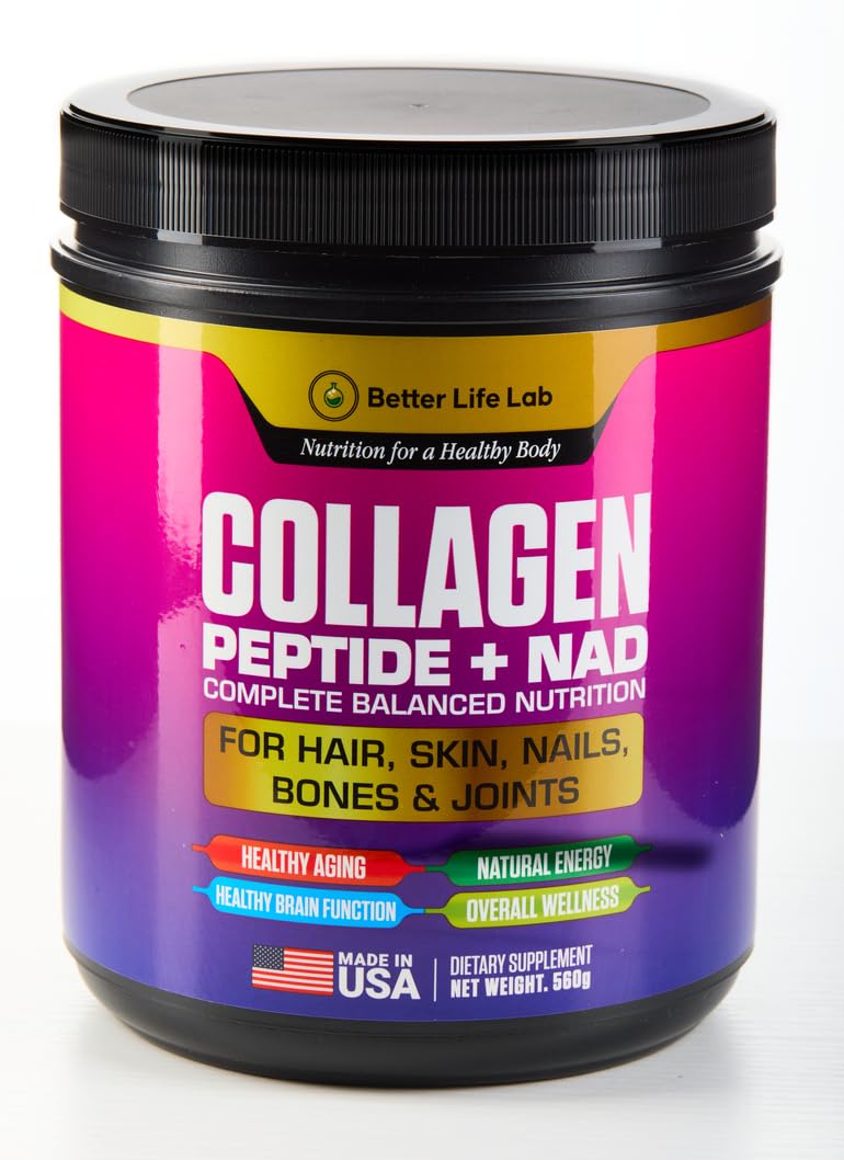 BETTER LIFE LAB Hydrolyzed Collagen Peptides with NAD Powder, 60