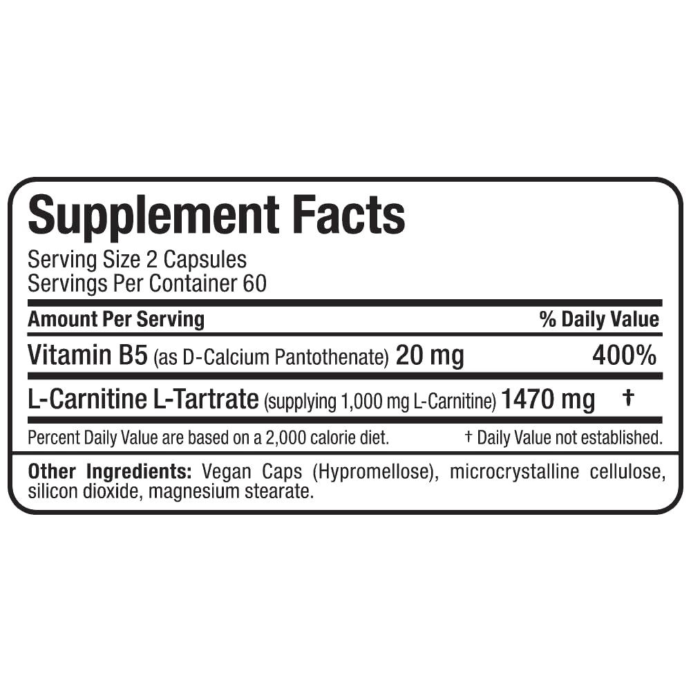 ALLMAX L-Carnitine + Tartrate Capsules, 120 Count