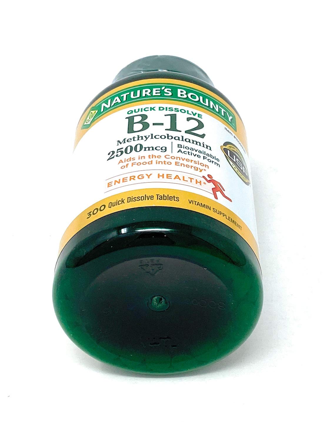 Nature's Bounty Vitamin B-12 2500 mcg Quick Dissolve Fast Acting Tablet, 300 Tablets