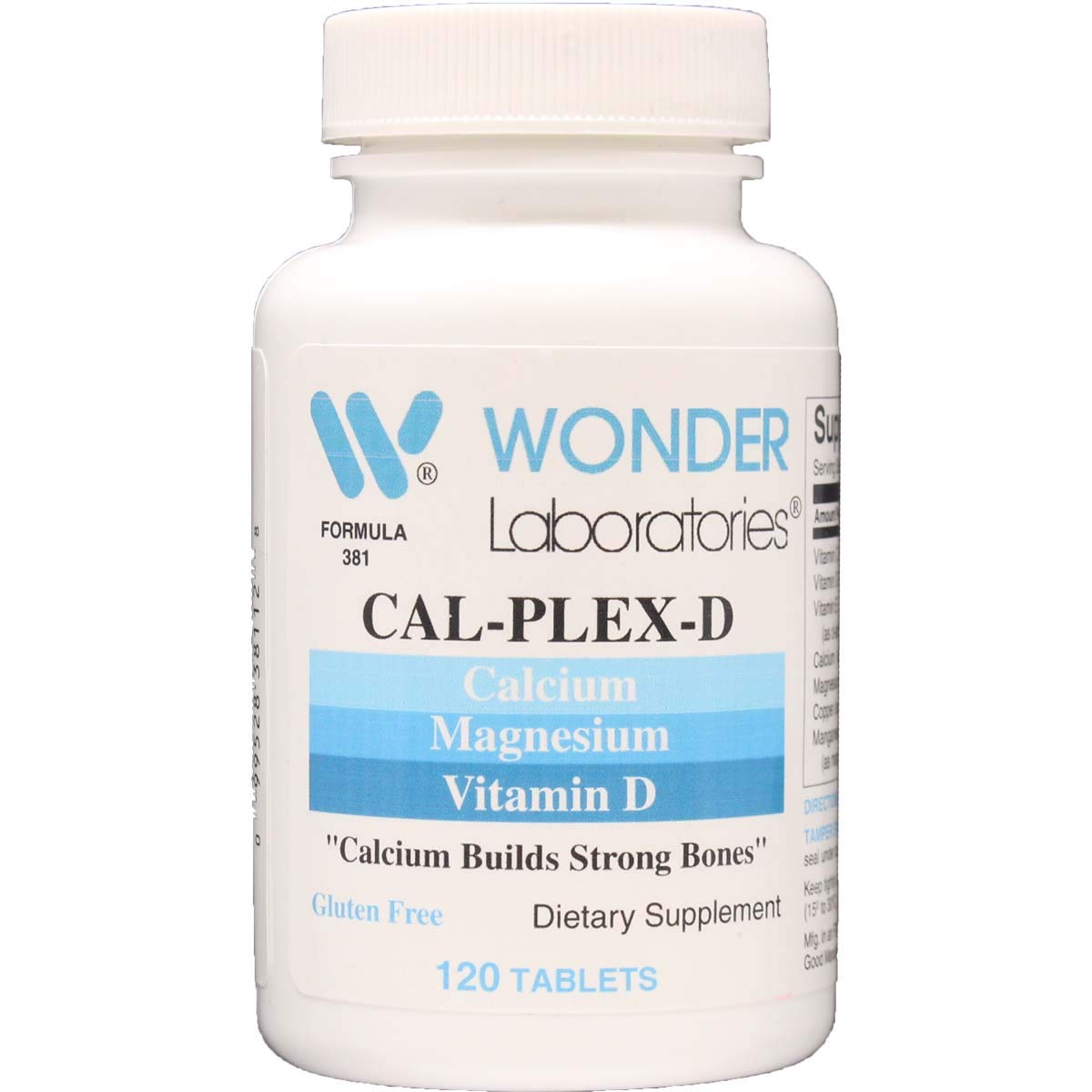 Wonder Laboratories Cal-Plex-D Calcium Magnesium Vitamin D3 + Other Essentials for Strong Bones, Muscle Support, Immune Support Powder 120