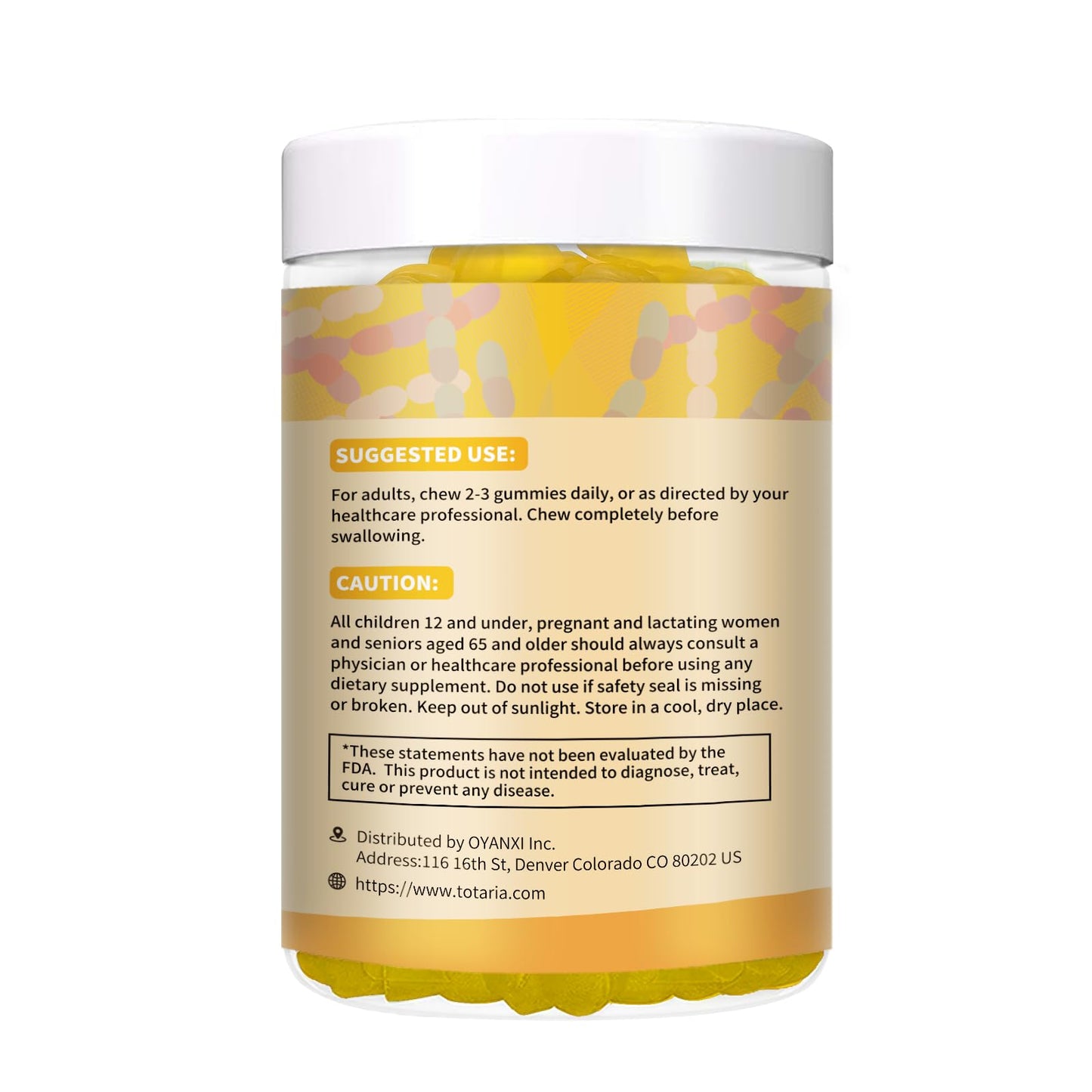 Totaria Fiber Gummies Pineapple 120 Gummies