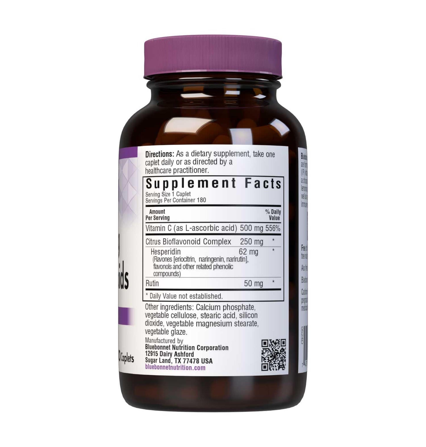 BlueBonnet Vitamin C 500 mg Plus Bioflavonoids Caplets, 180 Count