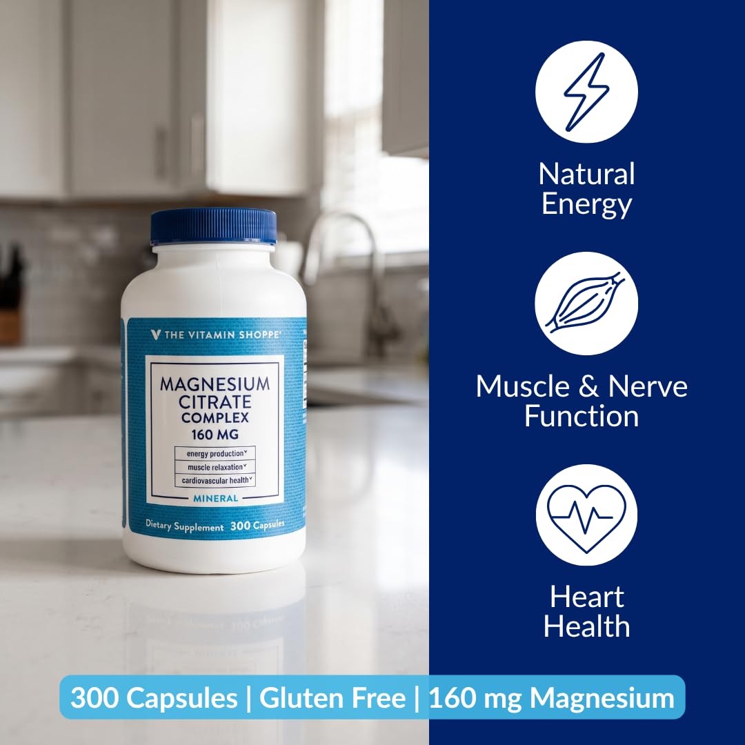 The Vitamin Shoppe Magnesium Citrate 160 mg Capsules 300 Count