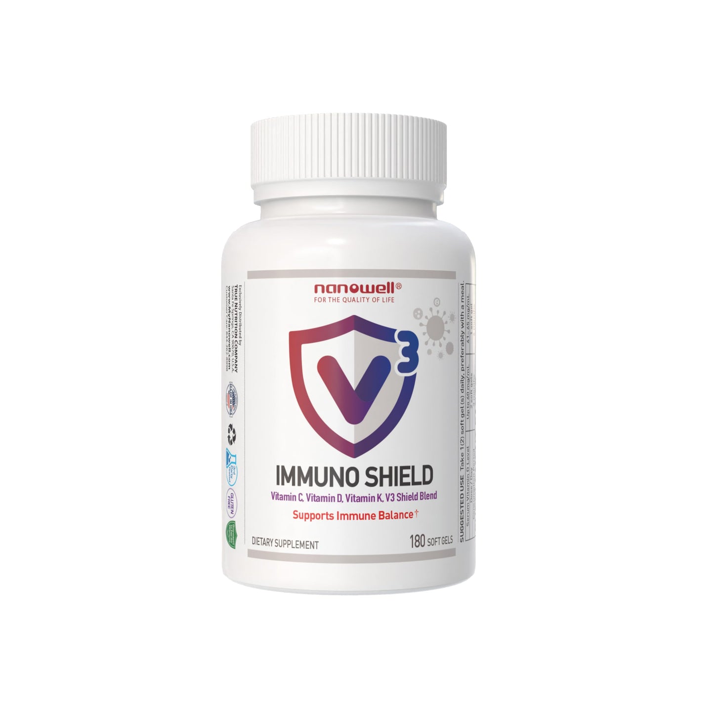 NANOWELL V3 Immuno Shield Immune Support Softgels 180 Count