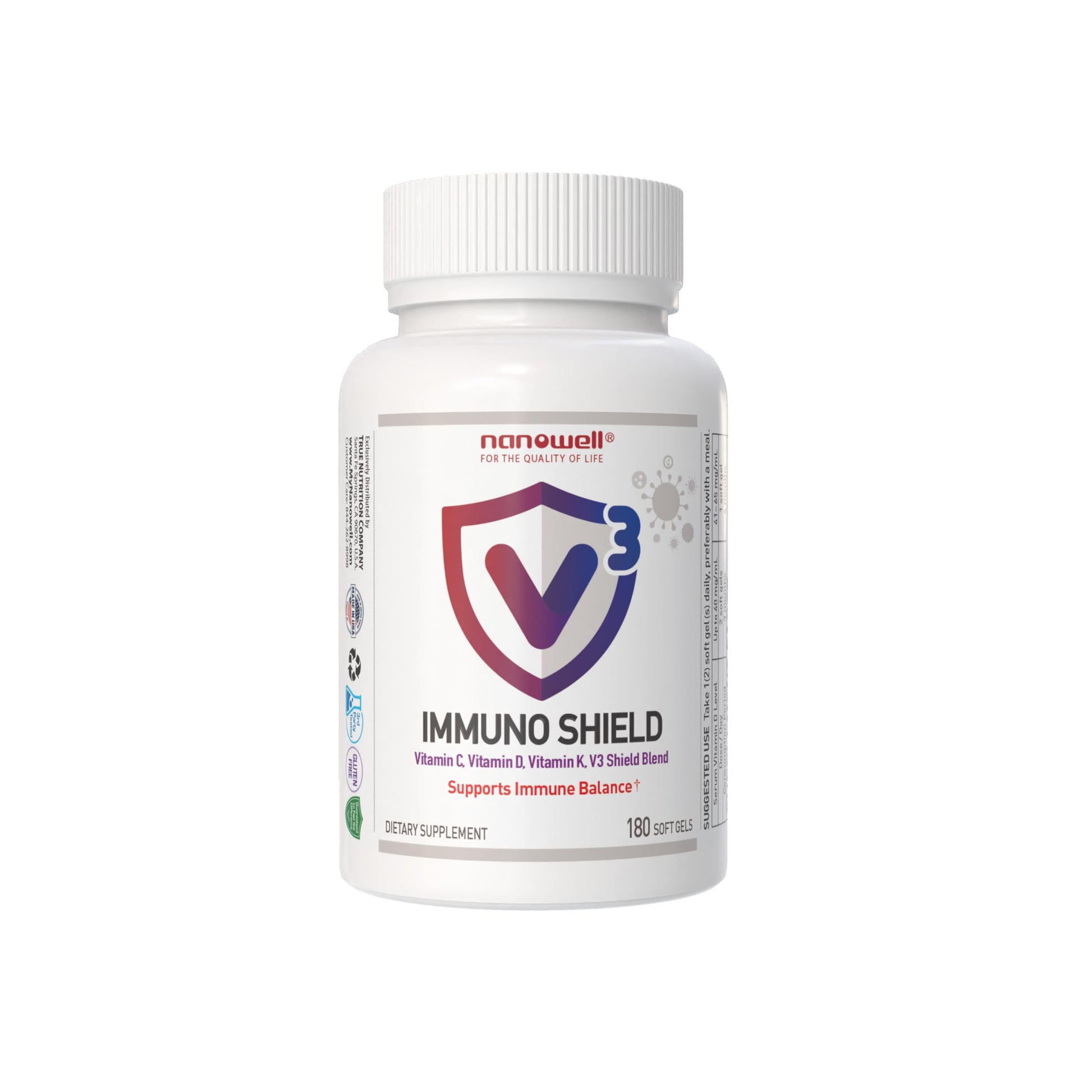 NANOWELL V3 Immuno Shield Immune Support Softgels 180 Count