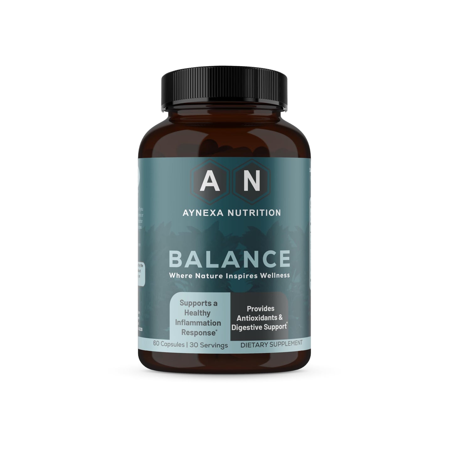 AYNEXA NUTRITION Balance Turmeric Curcumin 500mg + Ginger Root 500mg with Black Pepper Capsule, 60 Capsules
