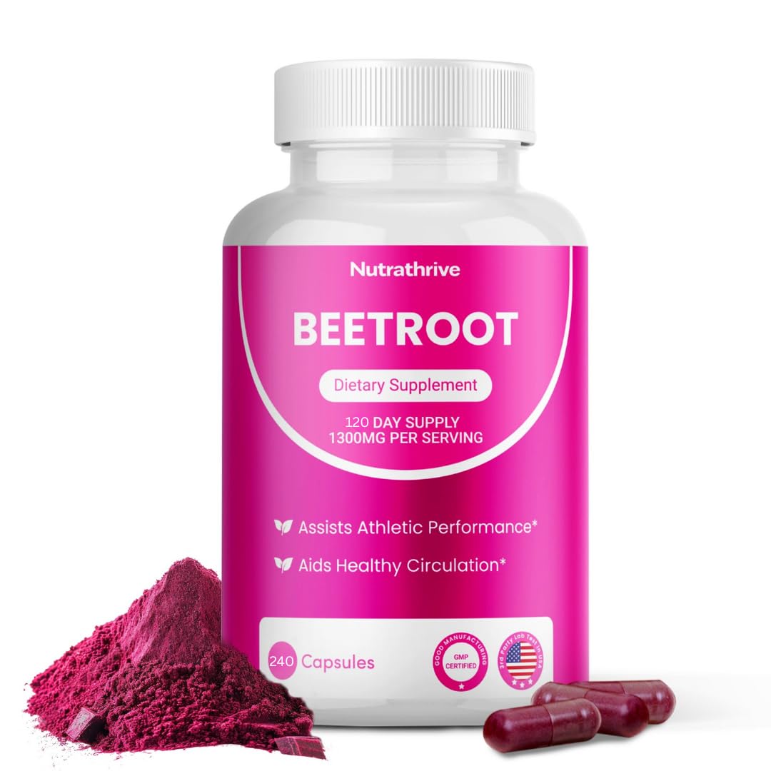 Nutrathrive Organic Beet Root Capsules 240 Count