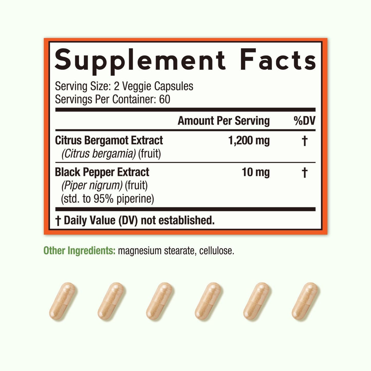 Doctor's Recipes Citrus Bergamot Capsules 1200mg, Pure Bergamot Extract, Rich in Polyphenolic Flavanones, with Black Pepper Extract, Natural Heart Health Supplement for Women and Men, Vegan, 120 Count
