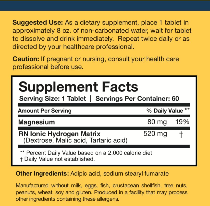Researched Nutritionals H2 Absorb Molecular Hydrogen Tablets, 60 Tablets