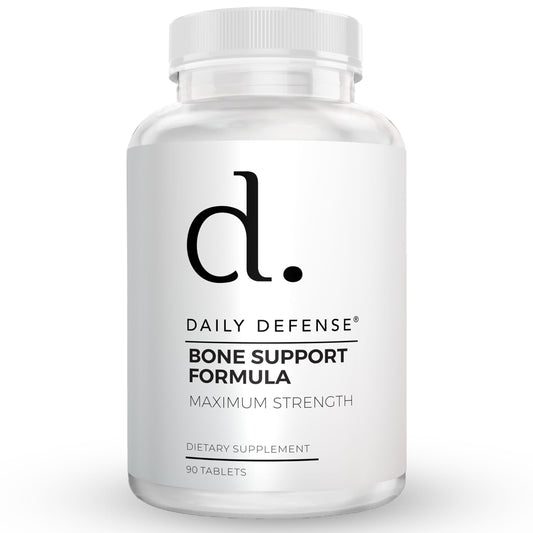Daily Defense Calcium Supplements for Women & Men - Bone Support Formula with Calcium 1000mg, Magnesium, L-Lysine HCl, 90 Tablets