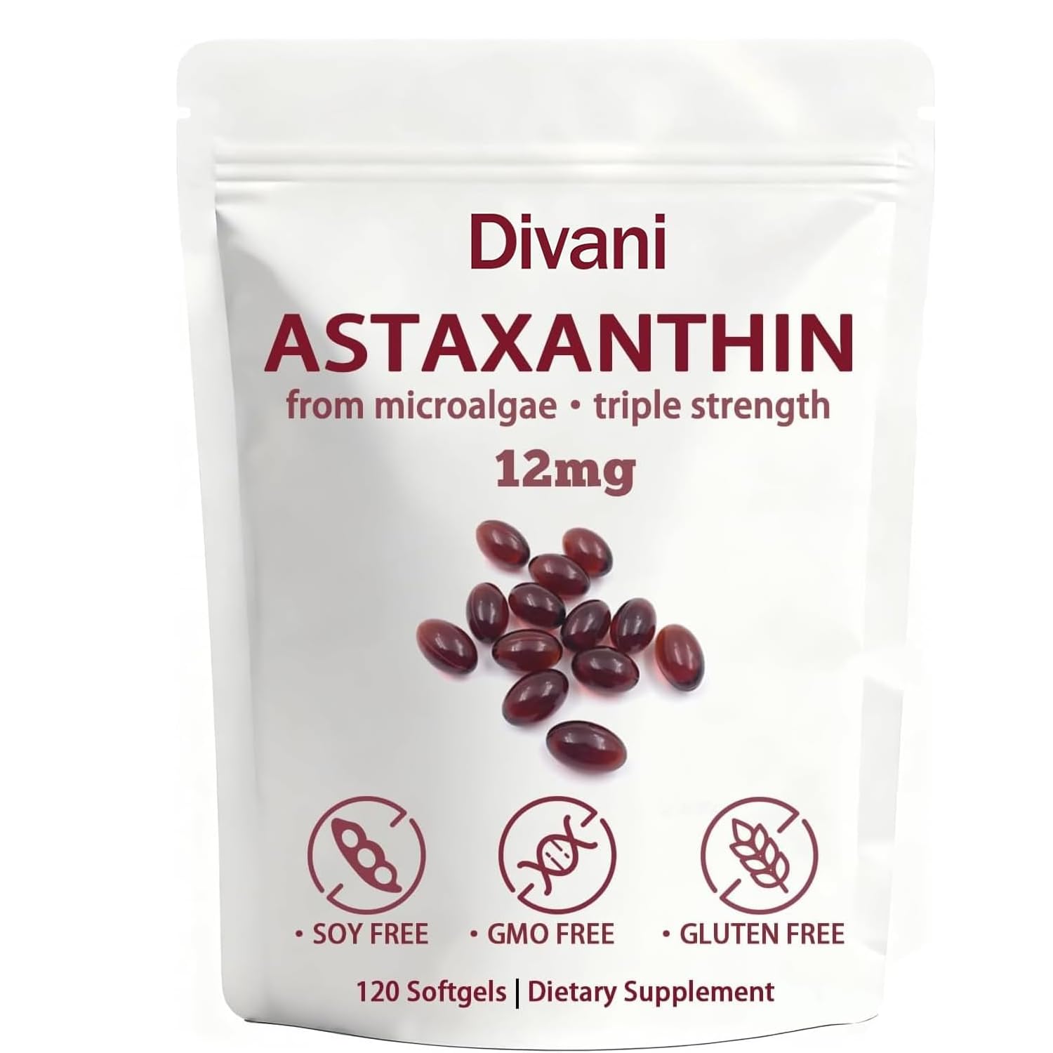 Cyano Divani Astaxanthin 12mg Softgels, 120 Count