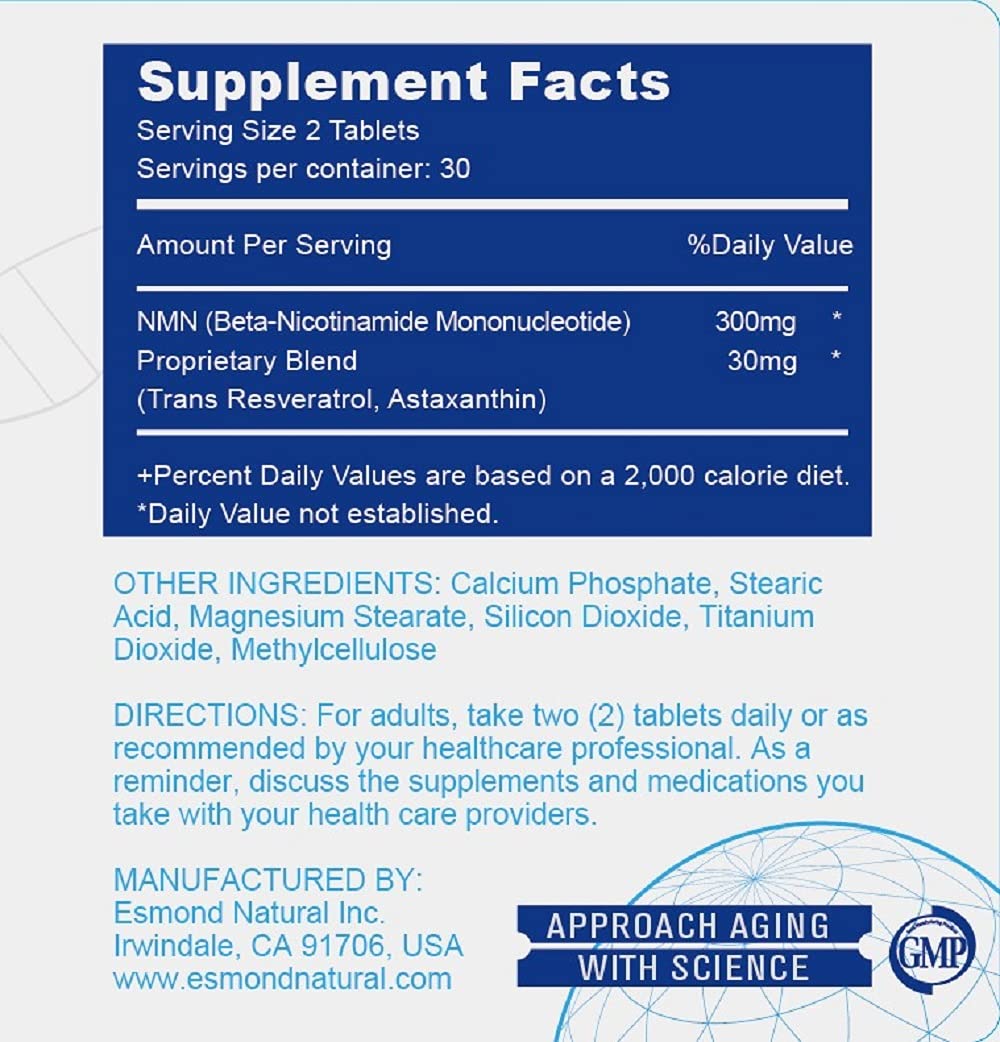 Esmond Natural NMN Plus 180 Tablets