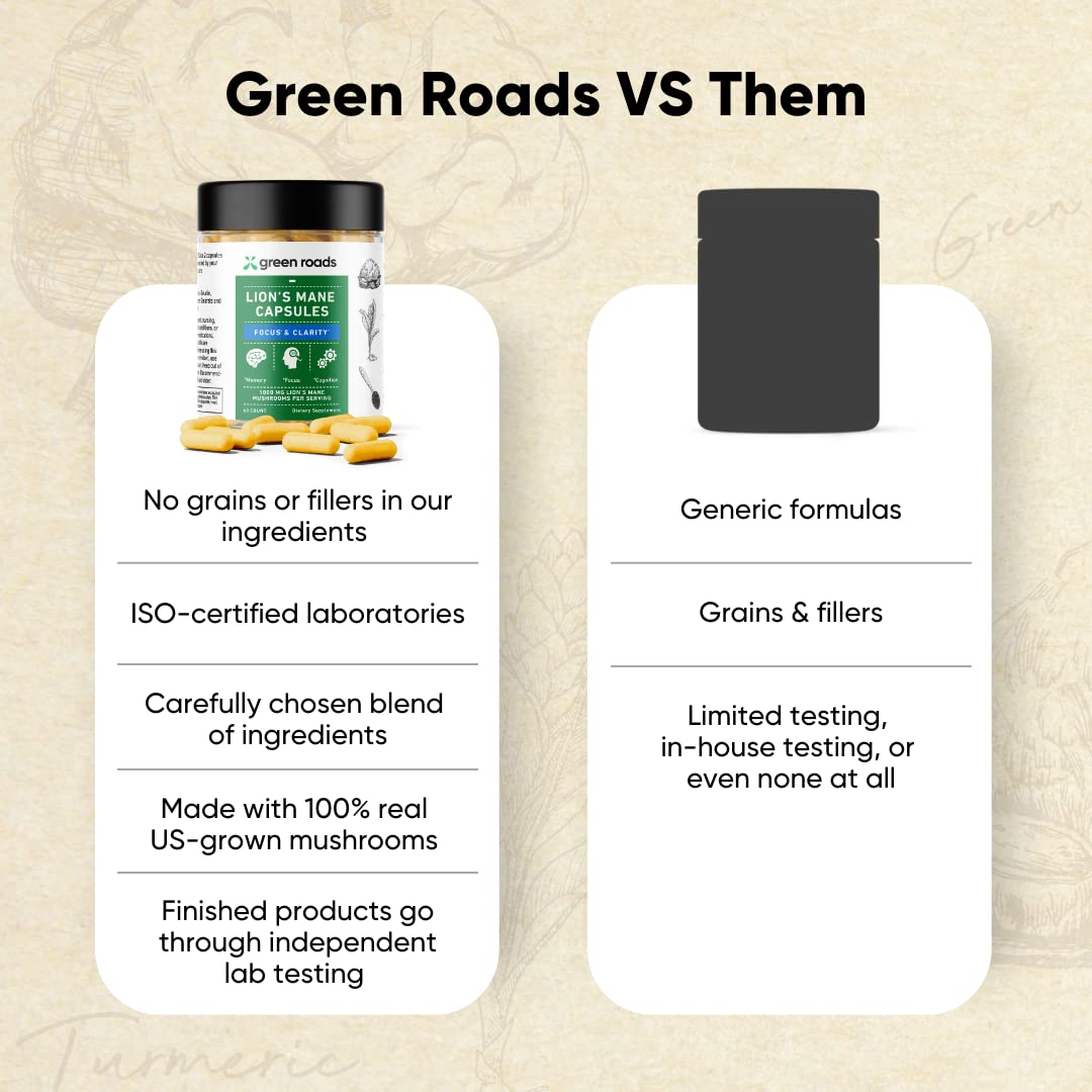 Green Roads Lion's Mane Mushroom Capsules 60 Count