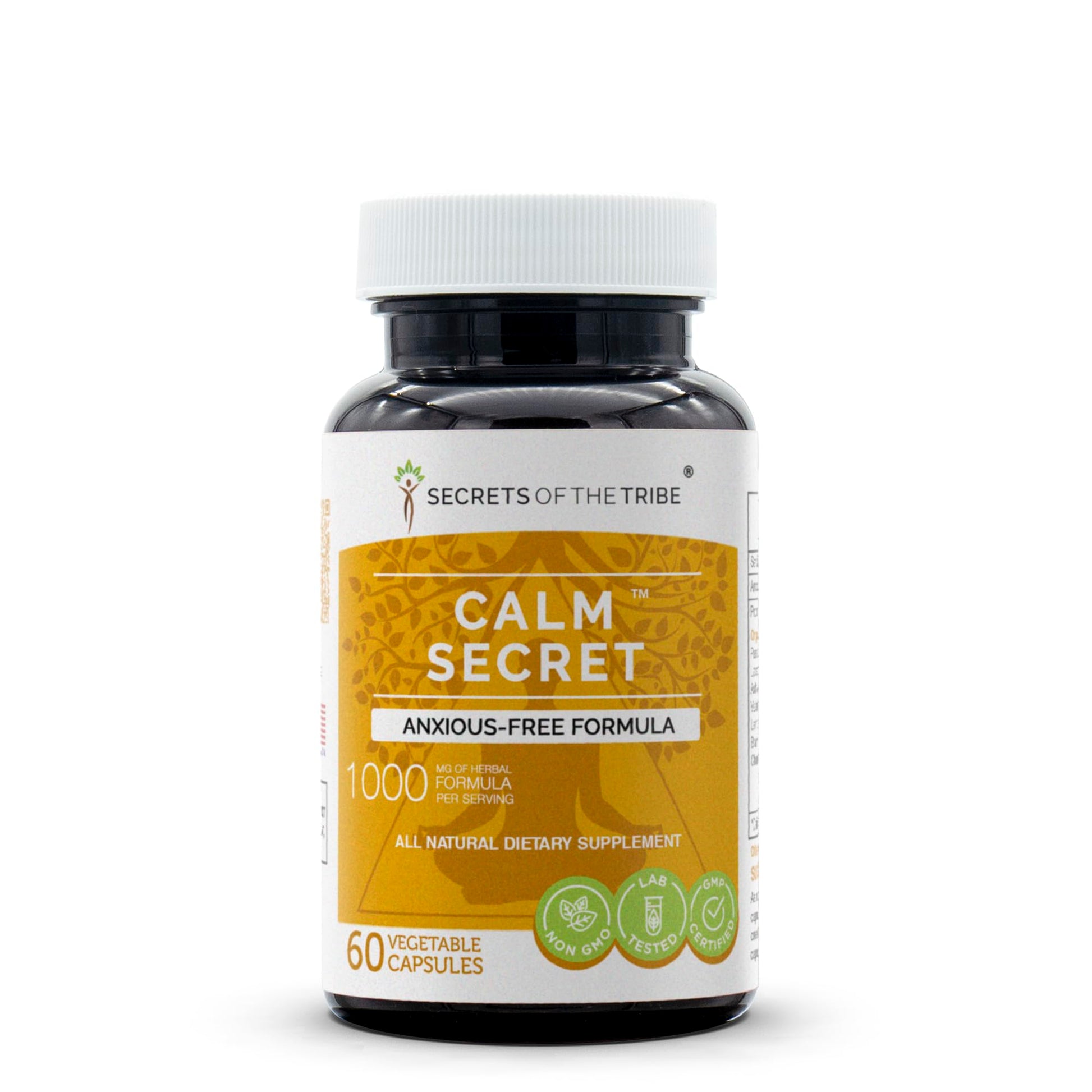 Secrets of the Tribe Calm Secret, Anxious-Free Formula, Herbal Supplement Blend 60 Capsules
