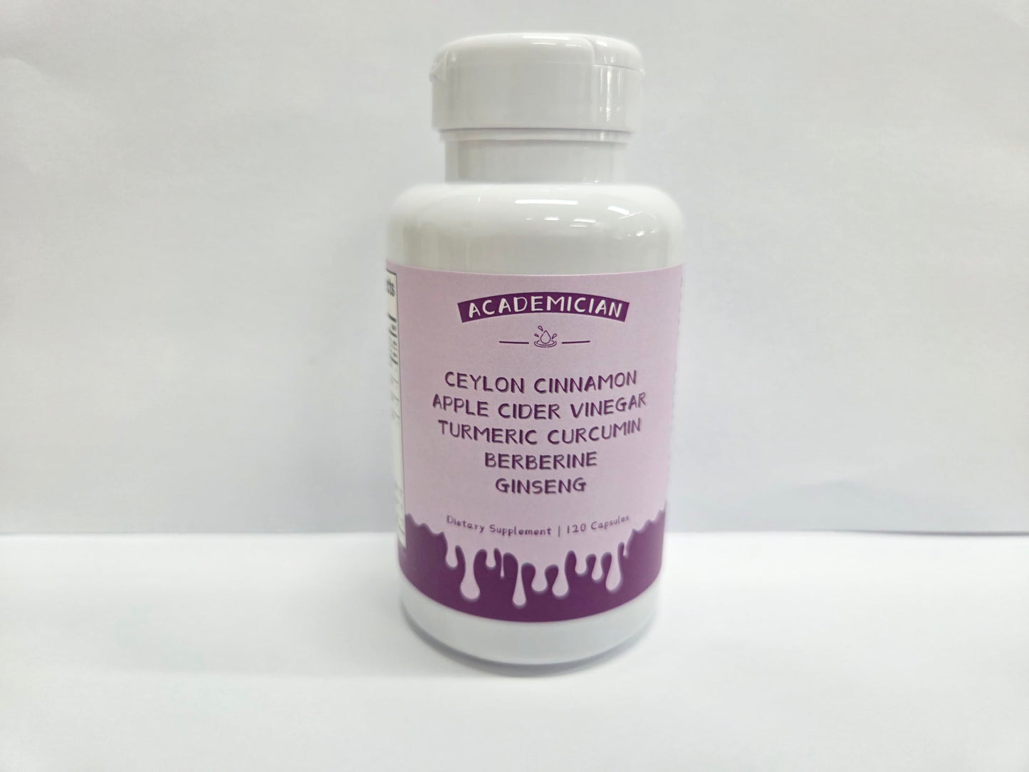 ACADEMICIAN Berberine Apple Cider Vinegar Turmeric Supplement with Ceylon Cinnamon Ginseng Bitter Melon Gymnema Fenugreek Milk Thistle Capsules 120