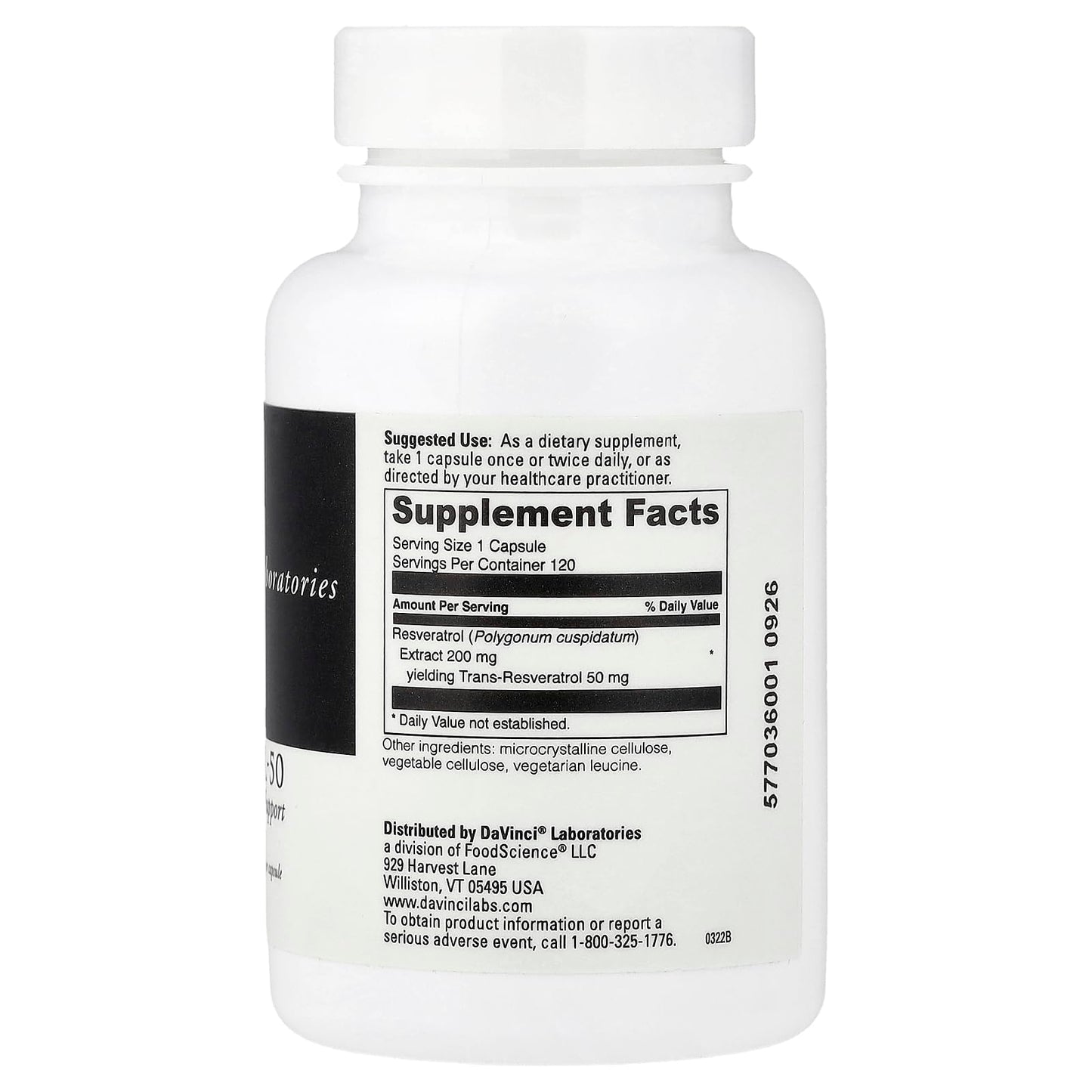 DAVINCI Resveratrol-50 Capsule, 1 Count