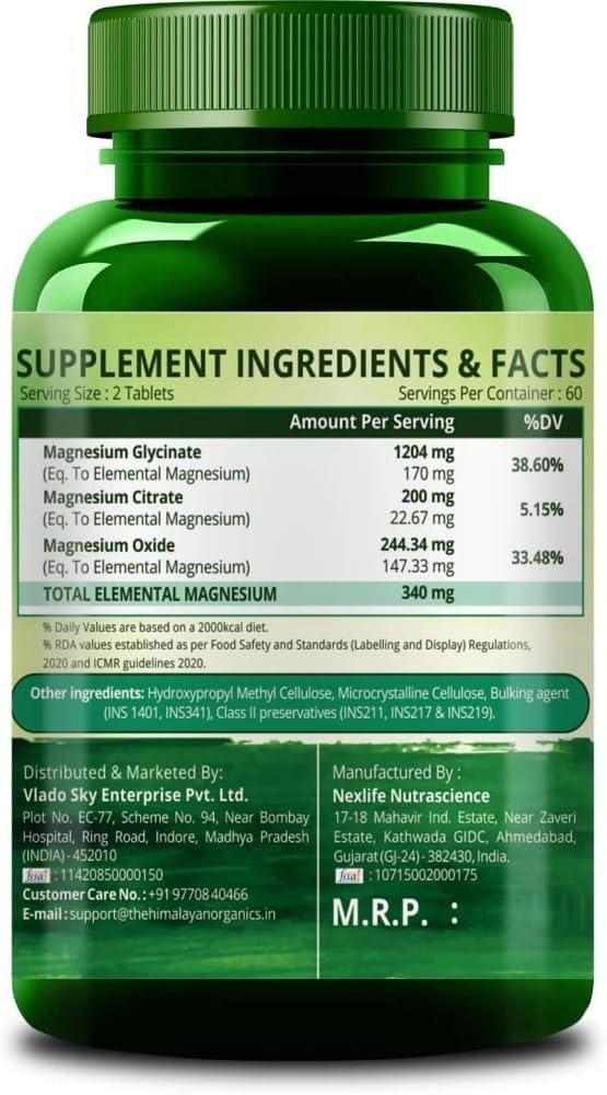 Generic Magnesium Citrate 1648mg Tablets, 120 Count