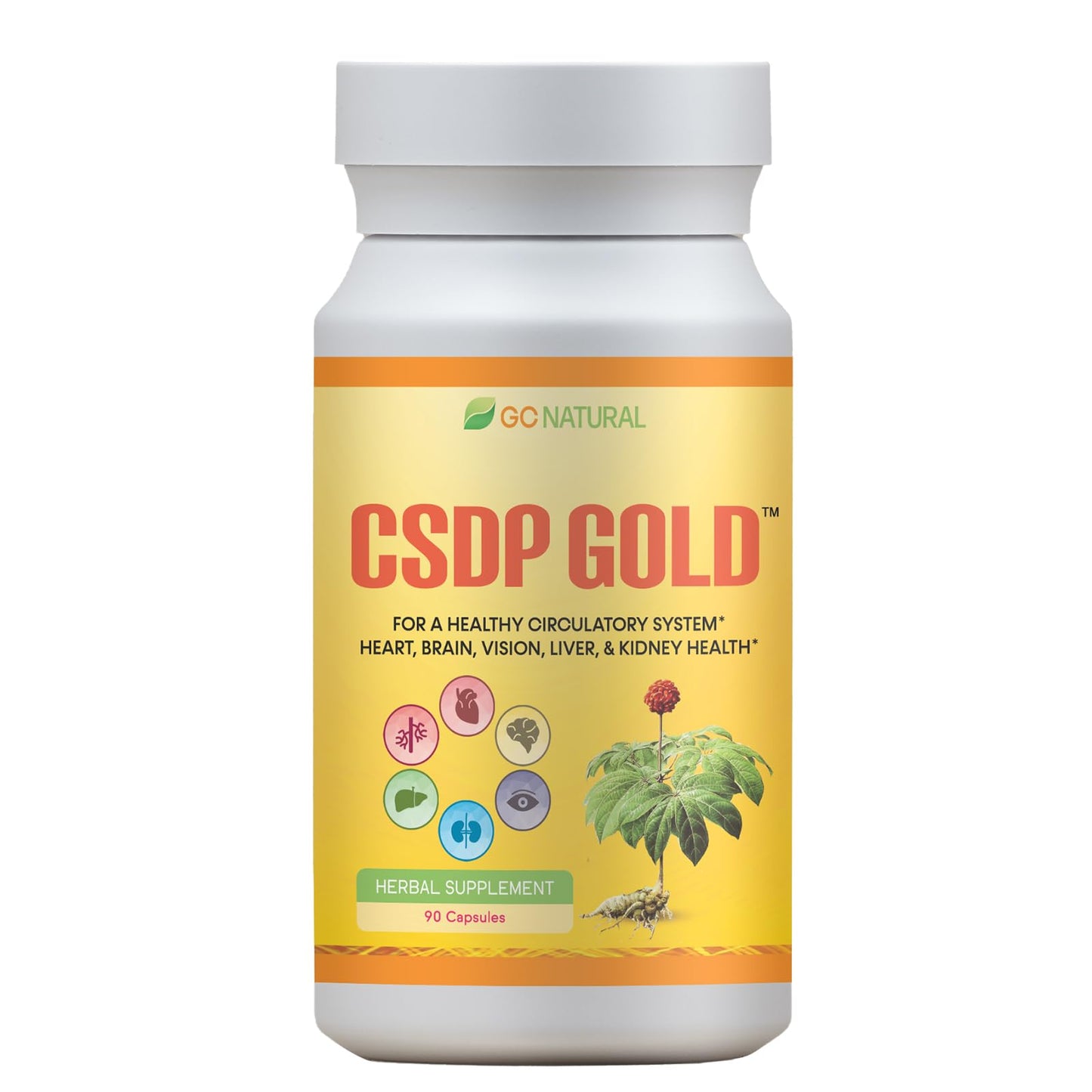 GC Natural CSDP Gold Ginseng Herbal Supplement Capsules, 1 Count