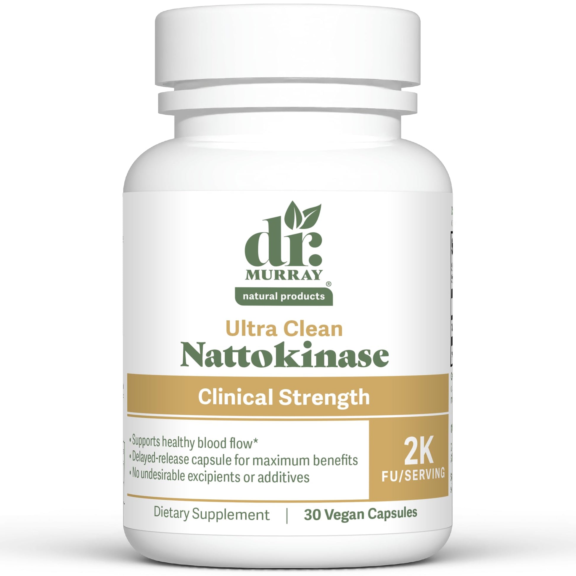 Dr. Murray Natural Products Ultra Clean Nattokinase Vegan Delayed Release Capsules 30 Count