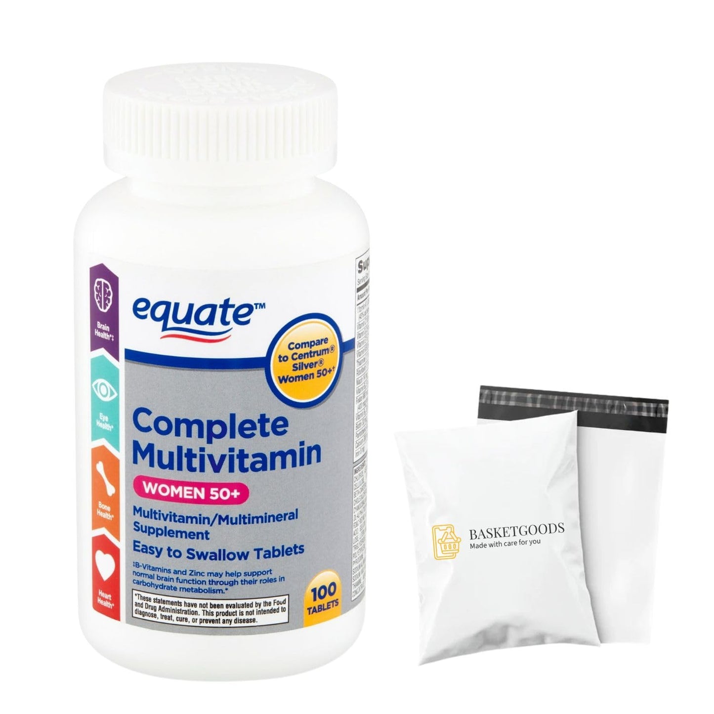 Basket Goods Equate Complete Multivitamin Tablet 100 Count