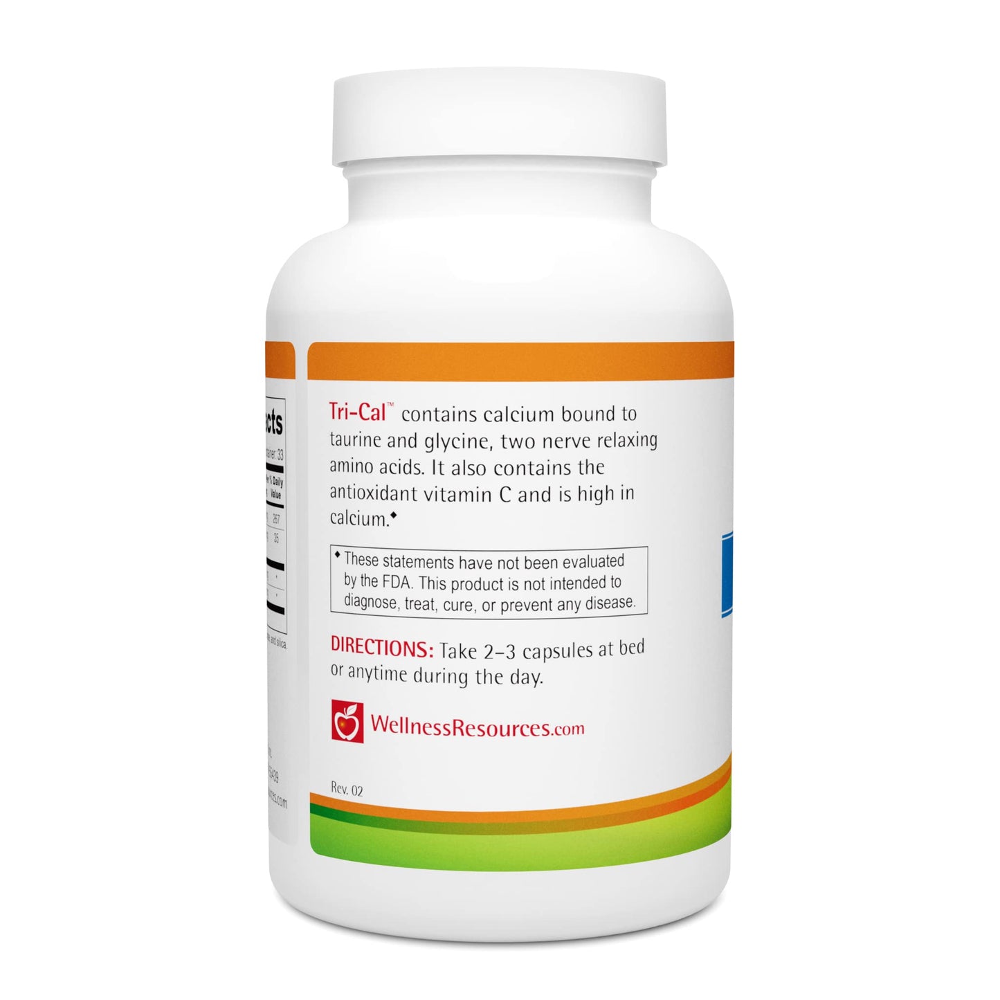 Wellness Resources Tri-Cal Taurine, Glycine and Calcium for Relaxation and Sleep Capsule, 100 Count