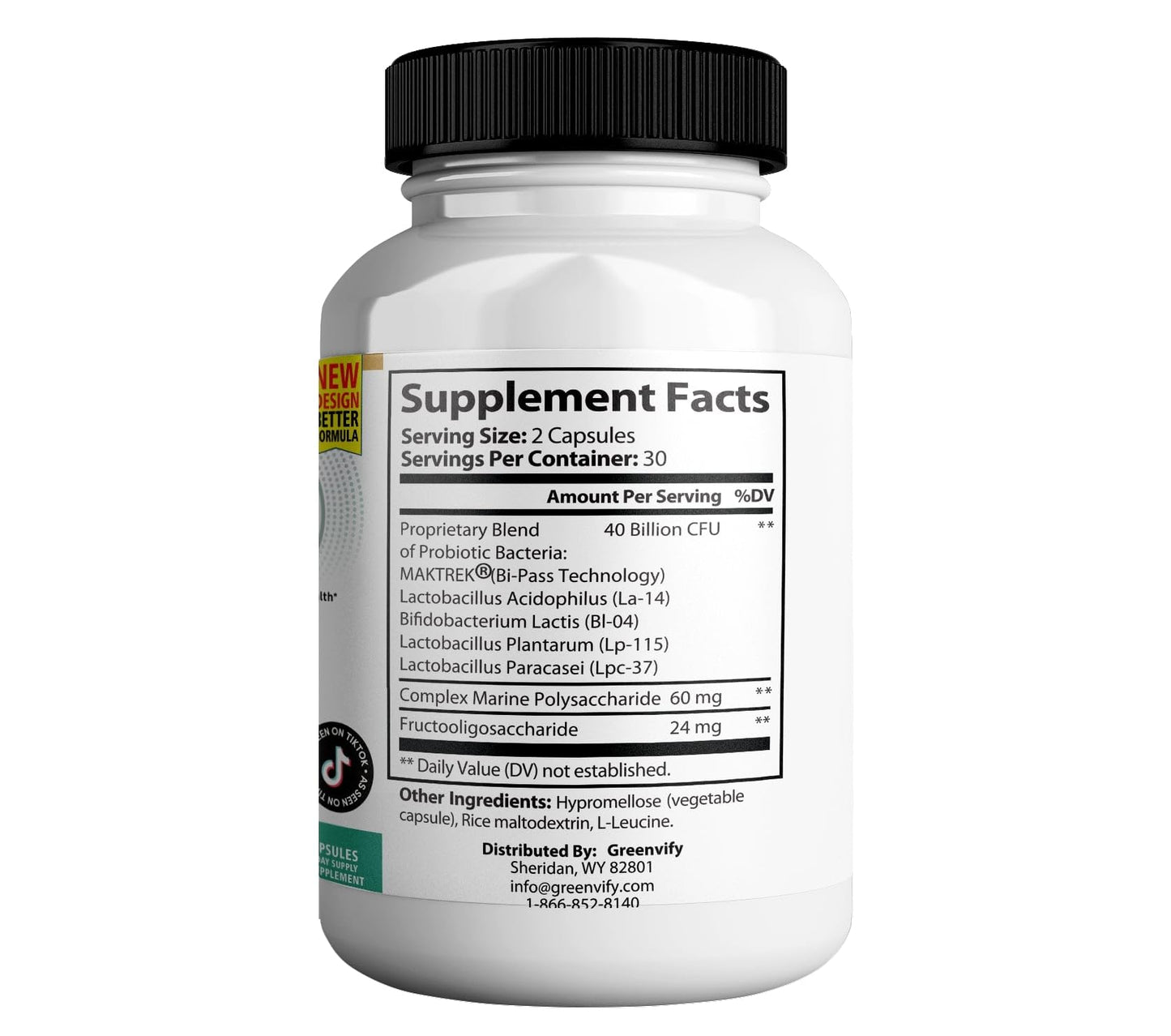 GREENVIFY ProBiotia Max 40 Billion CFU Extra Strength Oral Probiotic Supplement Capsule, 60 Capsules