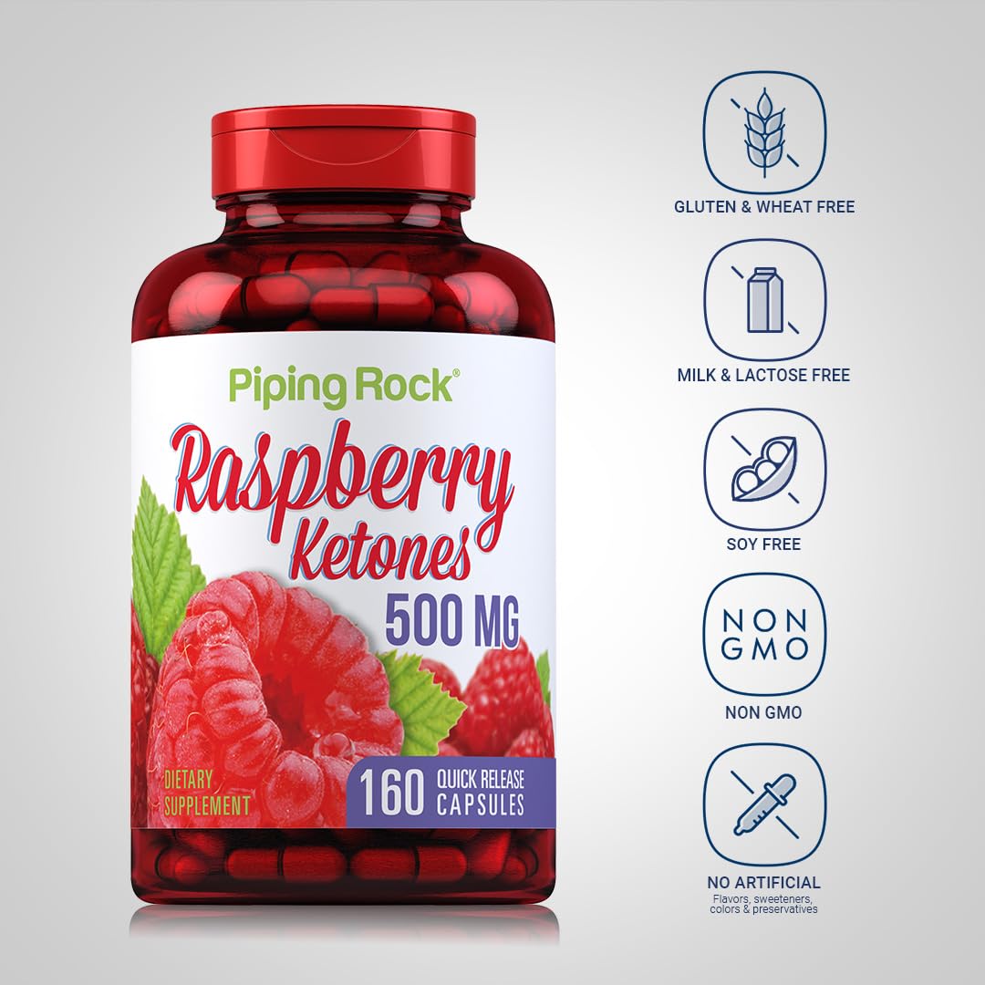 Piping Rock Raspberry Ketones 500mg Capsules, 160 Capsules