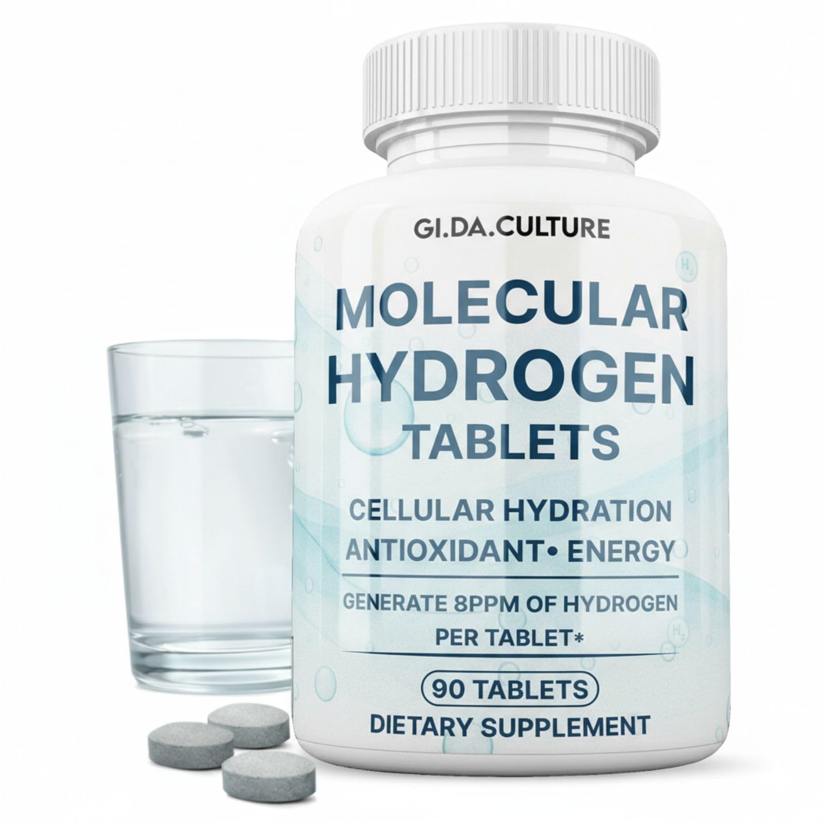 Gi.Da.Culture Molecular Hydrogen Water Tablets, 90 Count