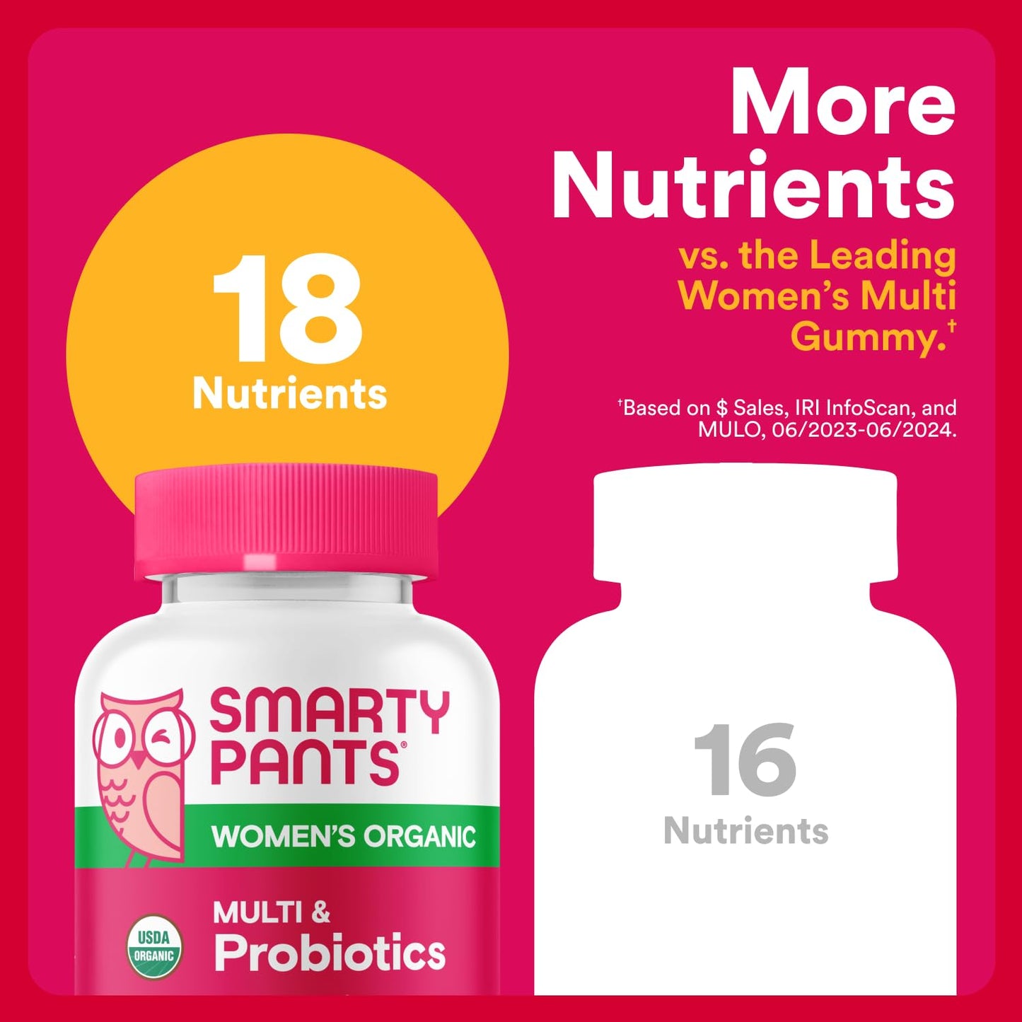SmartyPants Organic Women's Multivitamin Gummies, 120 Count