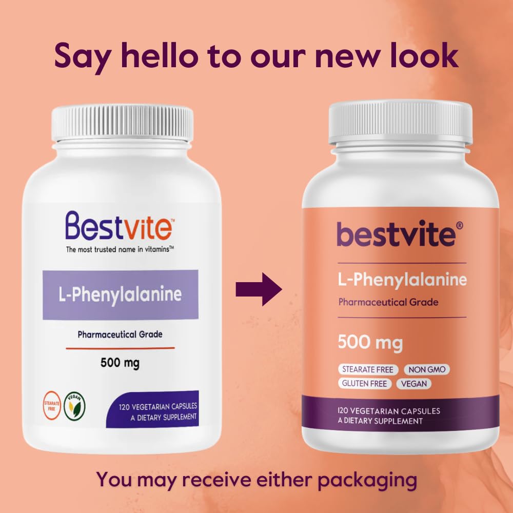 BESTVITE L-Phenylalanine 500mg Capsule, 120 Count