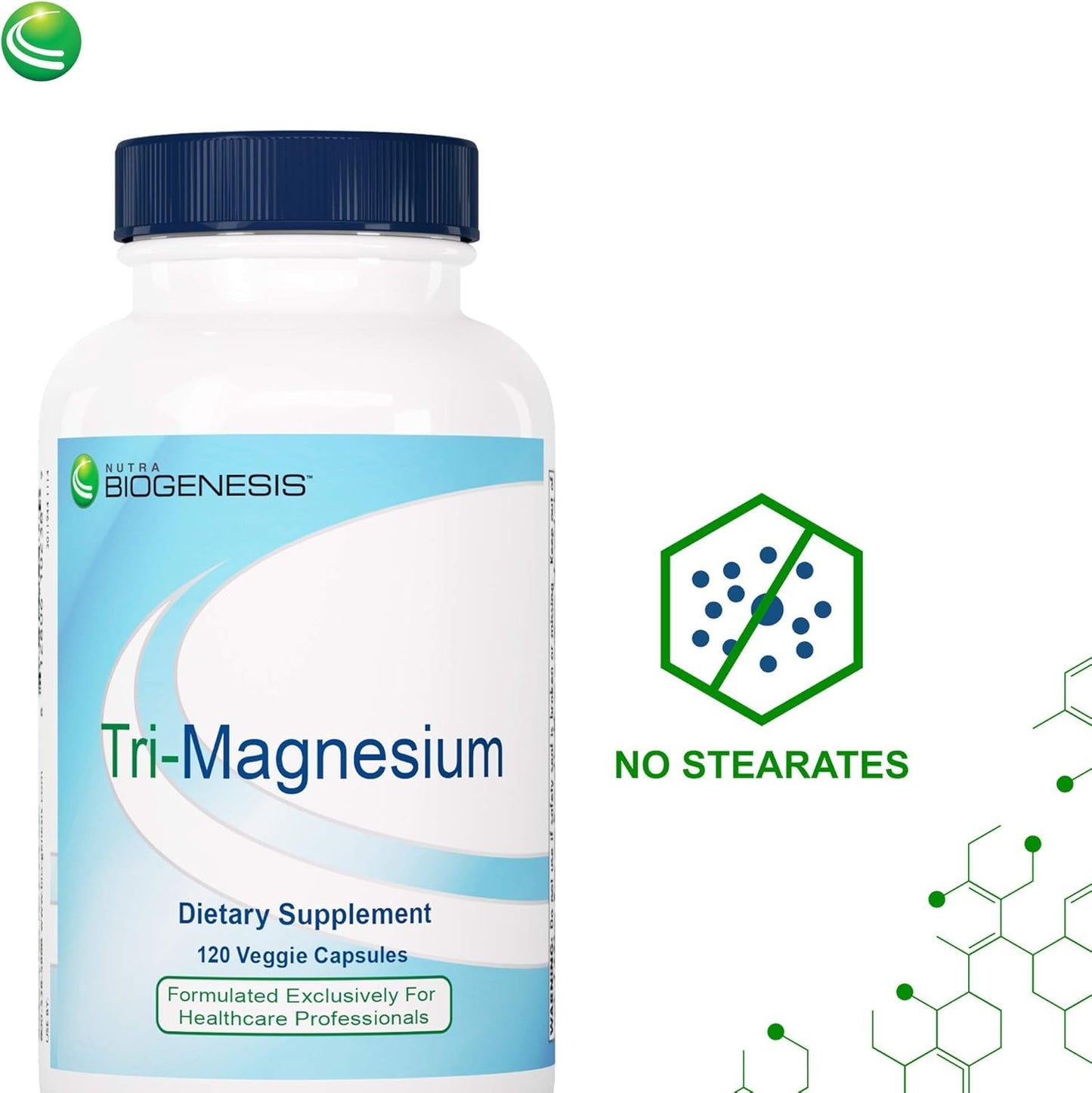 Nutra BioGenesis Tri-Magnesium Triple Magnesium Complex High-Absorption Magnesium Supplement with Citrate, Malate & Oxide for Bone, Muscle & Teeth Support, 3-in-1 Formula, 120 Capsules