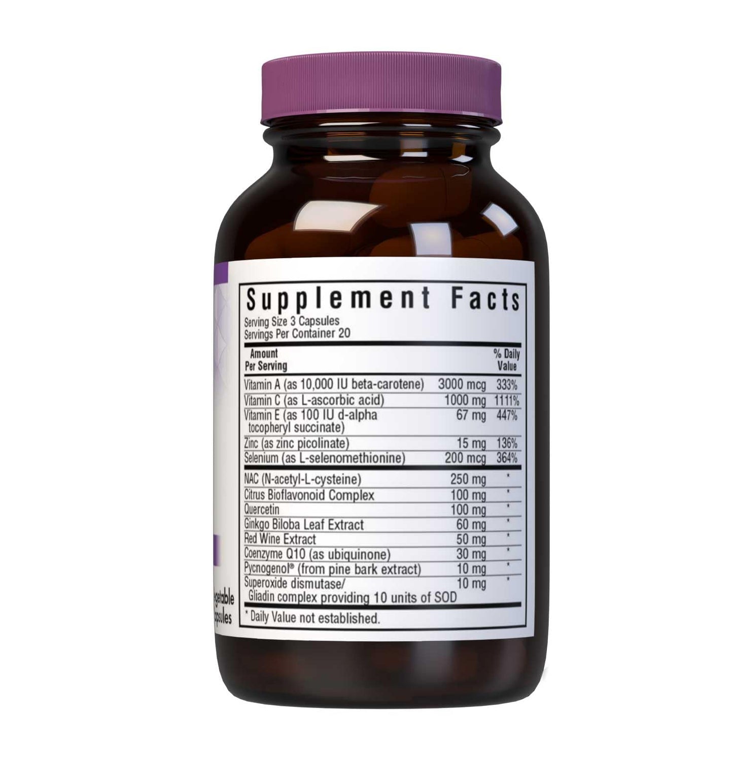 BlueBonnet Super Antioxidant Formula Immune & Radiance Supplement Vitamin A 10000 IU NAC Selenium Quercetin Superoxide Dismutase & Polyphenols Blended Antioxidants for Women & Men, 60 Capsules