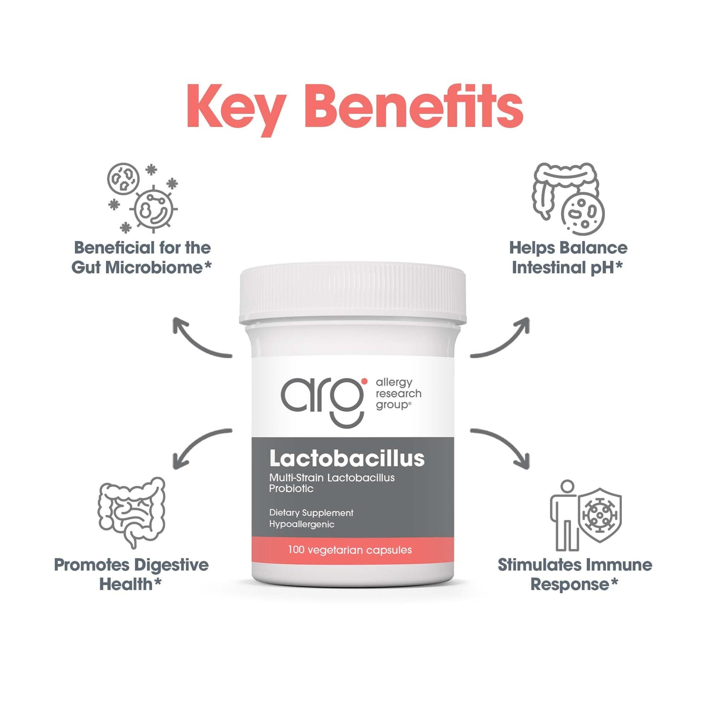 Allergy Research Group Lactobacillus Supplement Capsule 100 Count