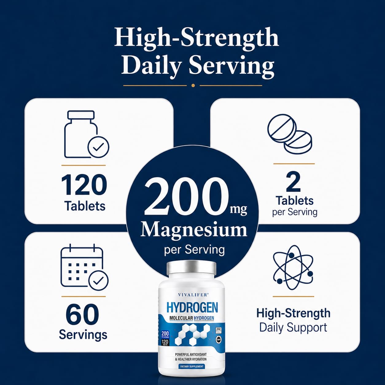 FLUUX H2 Molecular Hydrogen Tablets, 120 Count