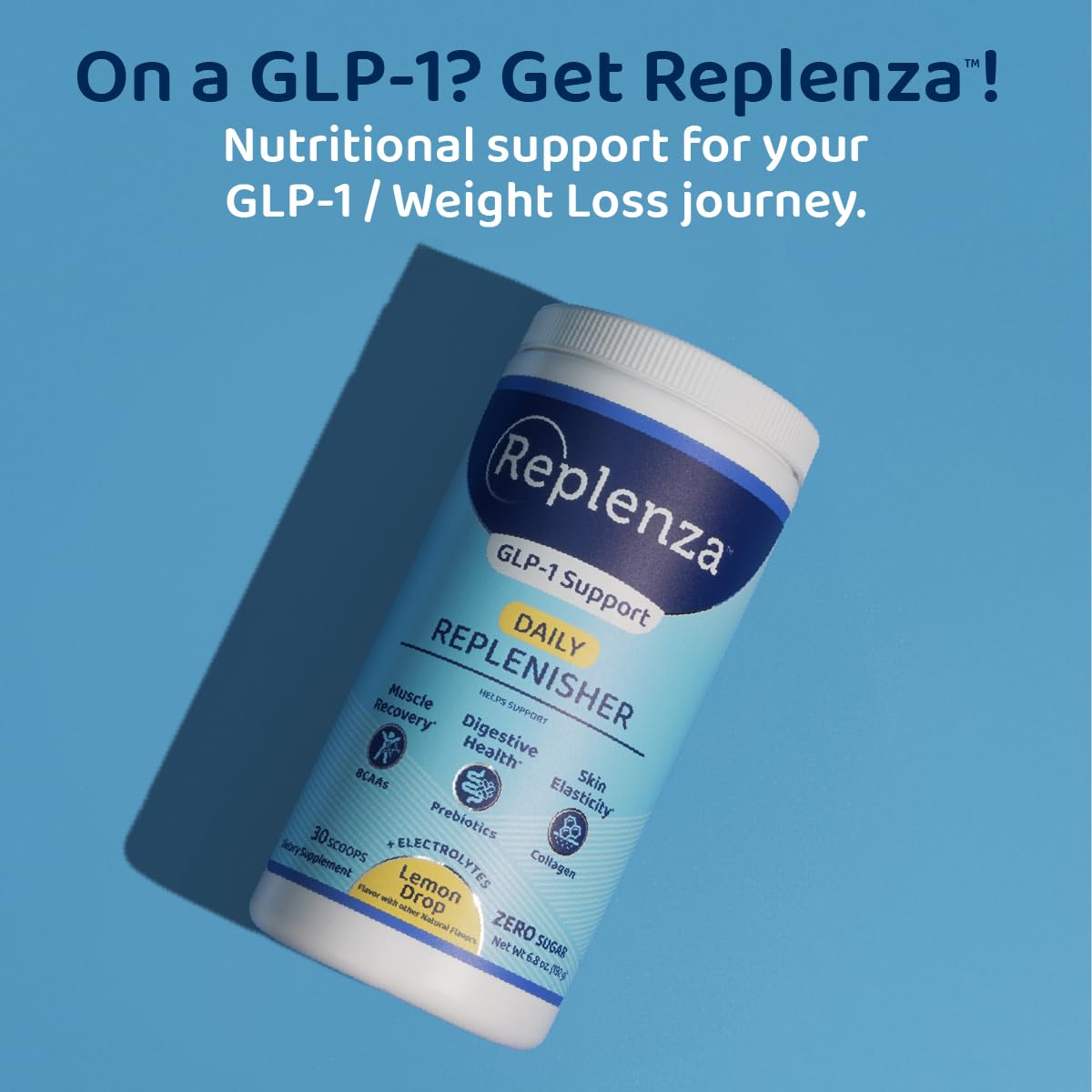 Replenza Daily Replenisher GLP-1 Nutritional Support Powder, 3 Pack