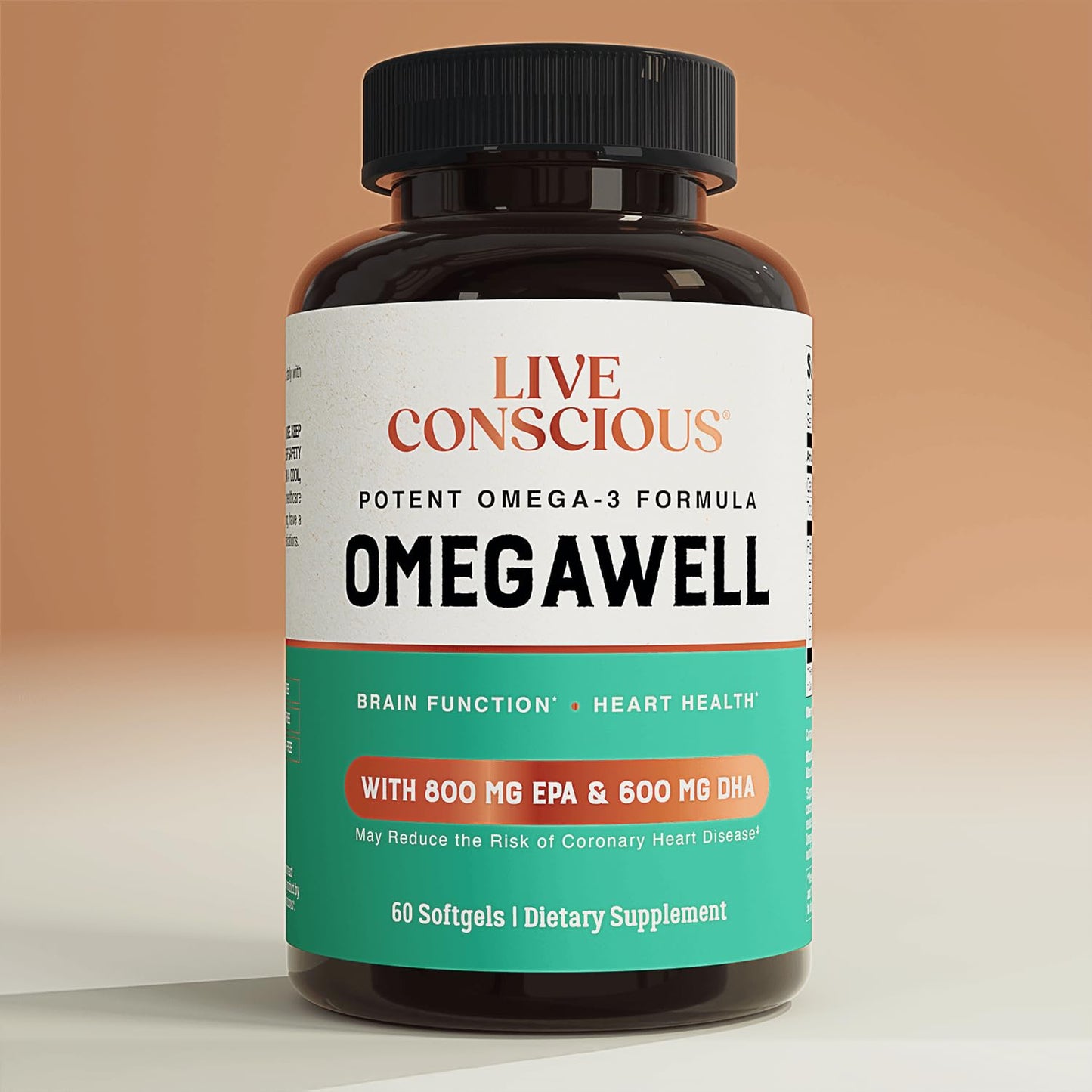 Live Conscious OmegaWell Omega 3 Fish Oil Softgels 60 Count