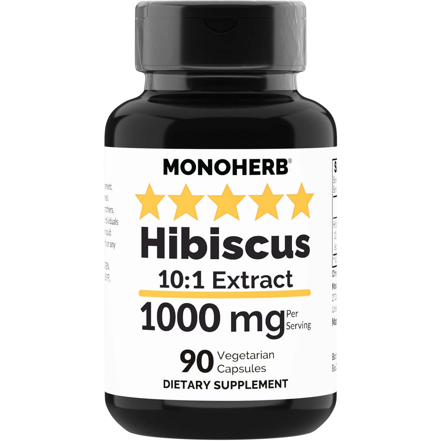 MONOHERB Hibiscus Extract 1000 mg Capsule, 90 Count