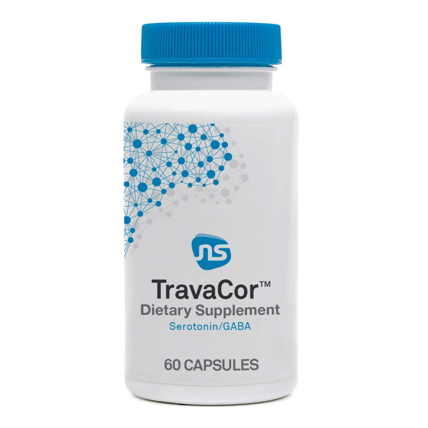 NeuroScience TravaCor Mood Support Supplement with L-Theanine, 5-HTP, and B Vitamins, 60 Capsules