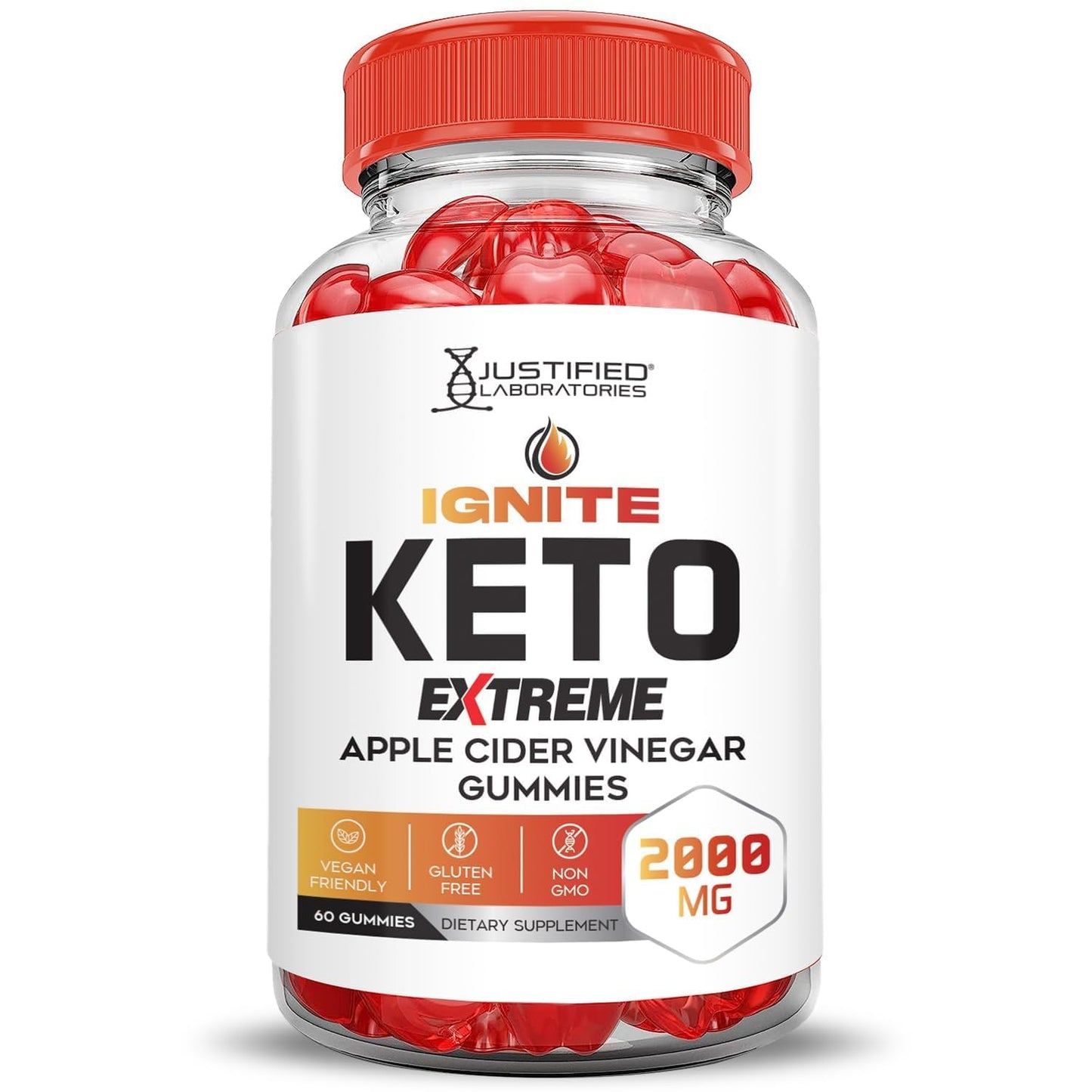 Justified Laboratories Ignite Keto ACV Gummies Extreme 2000MG, 60 Gummies