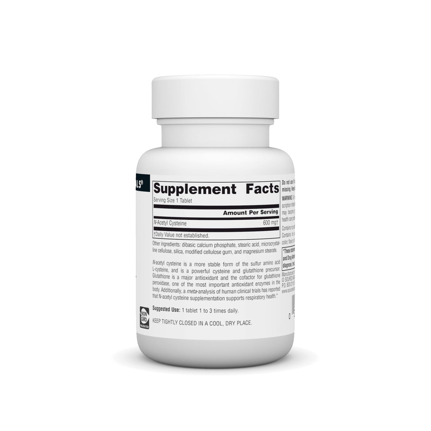Source Naturals N-Acetyl Cysteine 600 mg Antioxidant Support Dietary Supplement Tablets - 30 Tablets