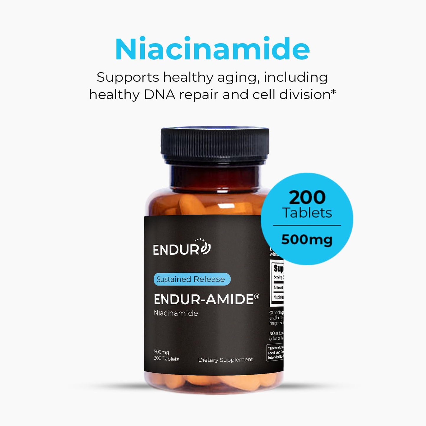 Endurance Products ENDUR-Amide Niacinamide SR 500 mg 200 Tablets