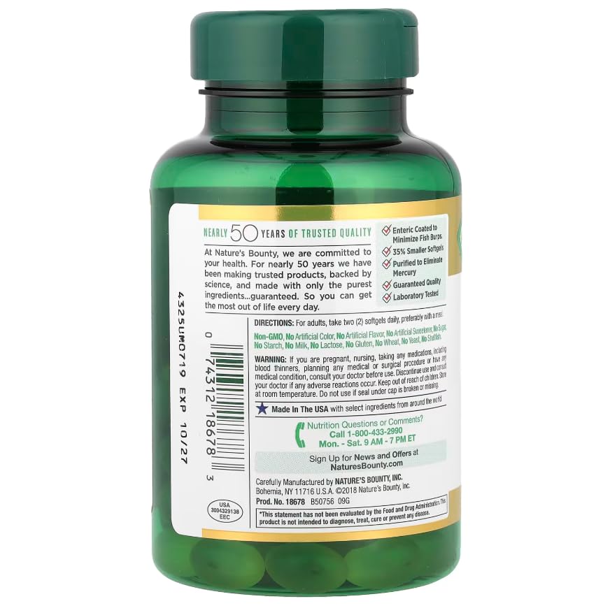 Nature's Bounty Fish Oil 1290 mg Softgels 180 Count