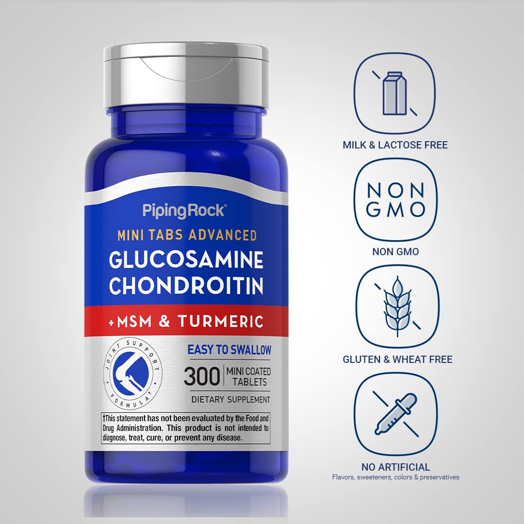 Piping Rock Glucosamine Chondroitin MSM and Turmeric Tablets 300 Count