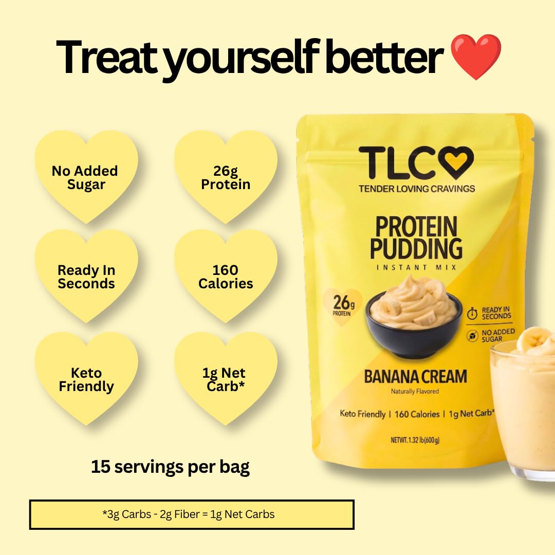 TLC Protein Pudding Instant Mix Banana Cream 21.12