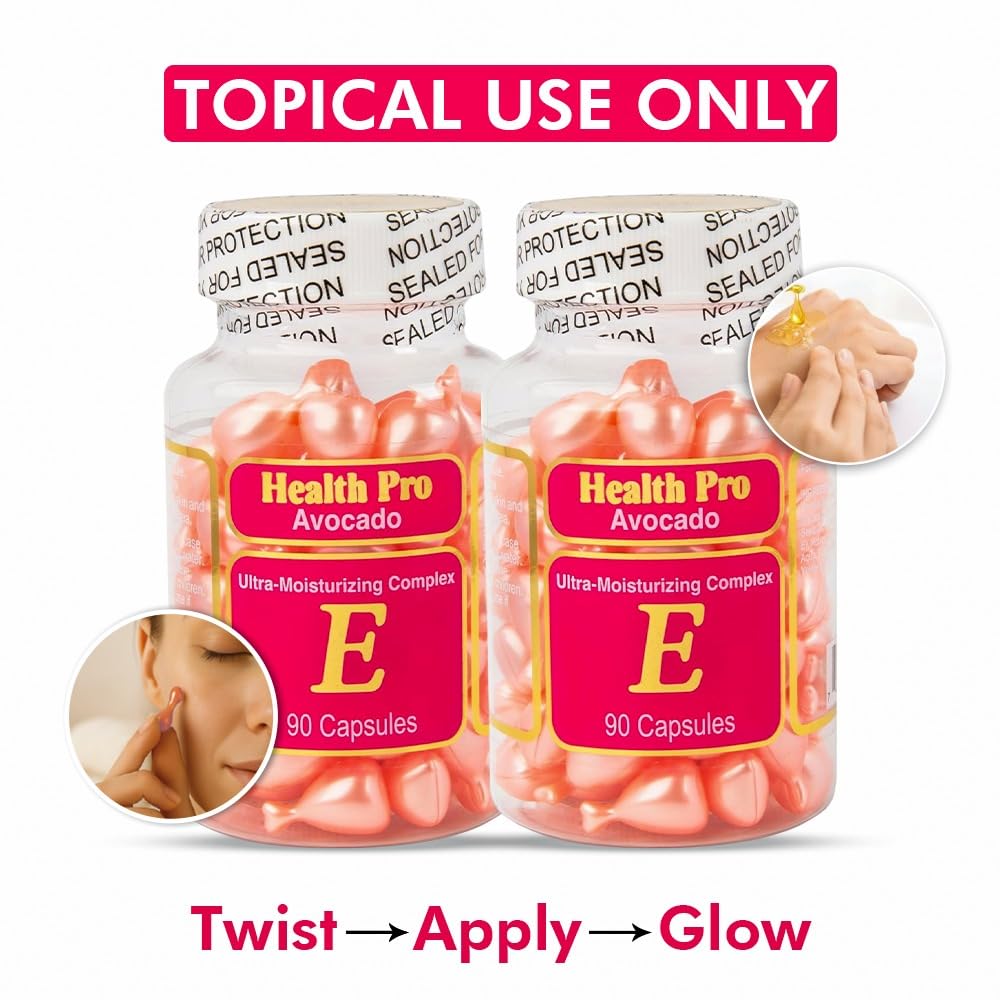 Nu-Health Vitamin E Oil Capsules for Skin – Topical Moisturizing Capsules, 90 Count