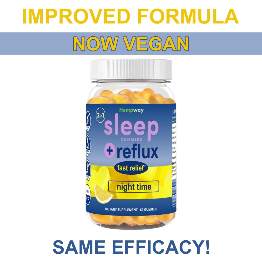 HEMPWAY Reflux Raft Antacid Gummies 60 Count