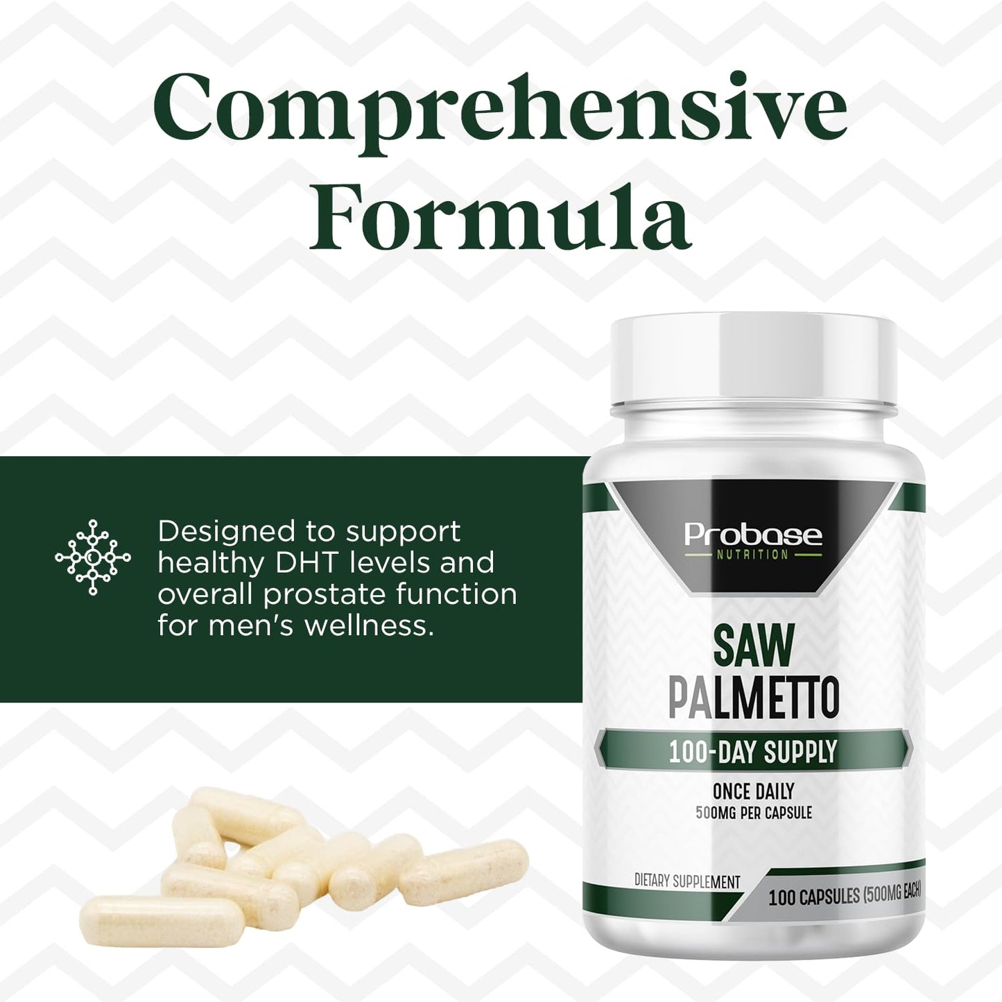 Probase Nutrition Saw Palmetto Herbal Supplement for Prostate and Urinary Health Support Capsule, 100 Count