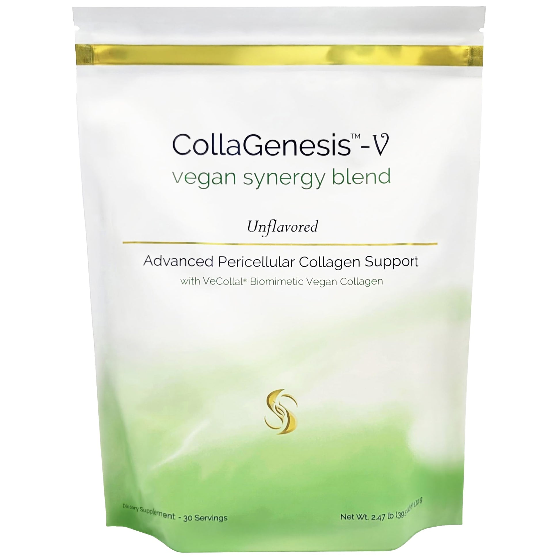 CollaGenesis V Vegan Collagen Support Whole-Body System Biomimetic Vegan Collagen, 25g Protein, MSM & Hyaluronic Acid, Complete Amino Acid Profile, 18 Vitamins & Minerals – Unflavored Powder, 39.5 oz