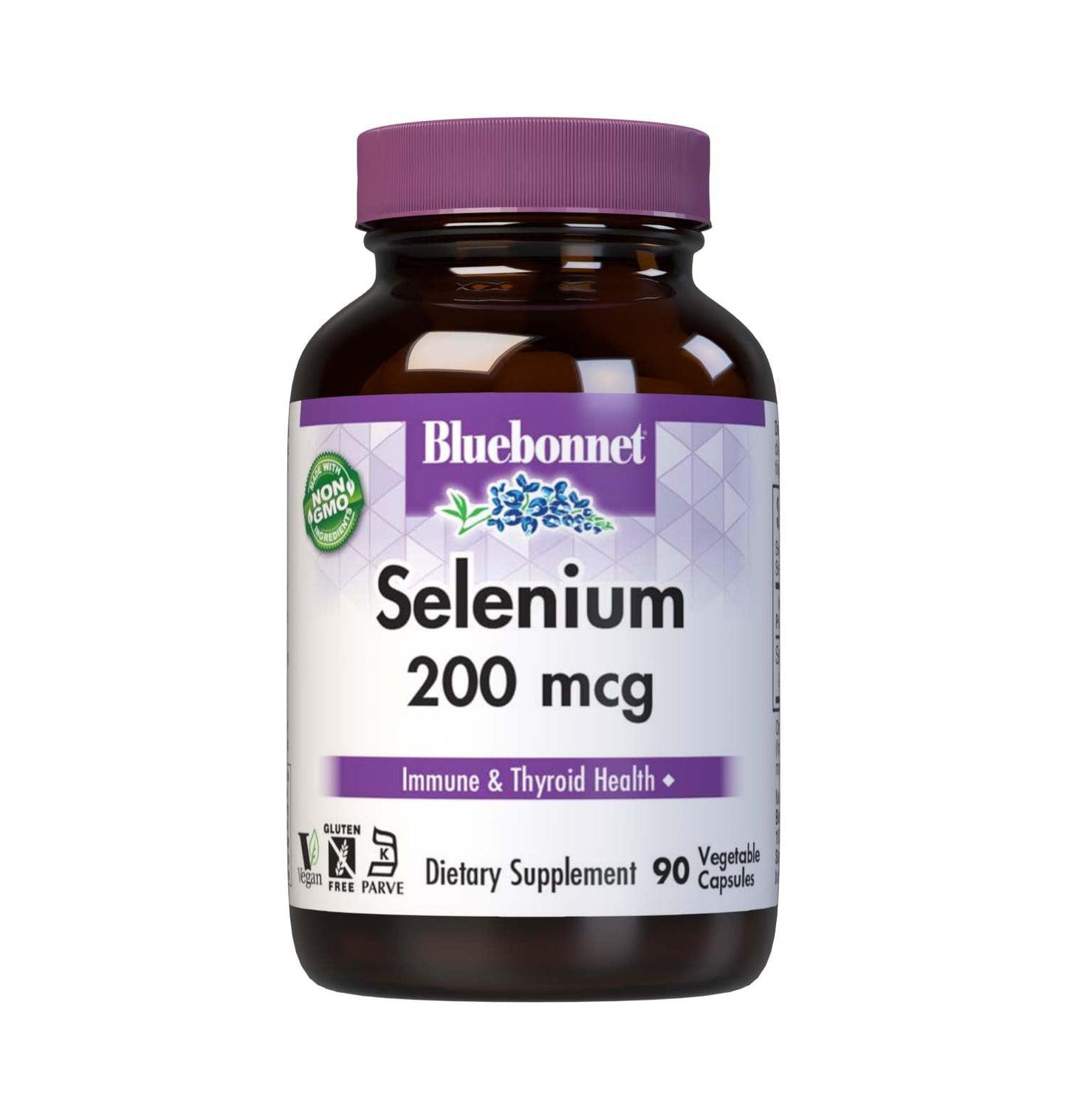 BlueBonnet Selenium 200mcg (L-selenomethionine) Capsules - Potent Antioxidant Support - Vegan, Non-GMO, Gluten-Free - 90 Capsules